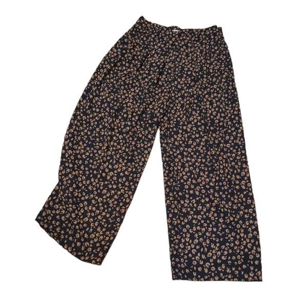 Fame And Partners Cheetah Wide Leg Pants Size 6 Wide Leg Flowy Boho - Picture 1 of 4